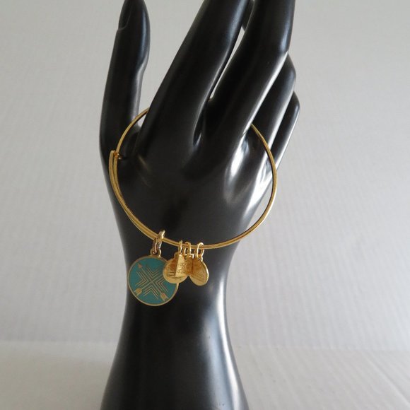 Alex and Ani Arrows of Friendship Charm Bangle/Bracelet, Shiny Gold, EUC - Picture 3 of 3